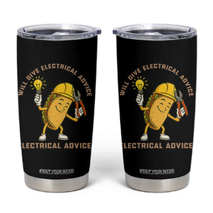 Funny Electrician Tumbler Cup This Electrician Will Work For Tacos TS14 Black Print Your Wear