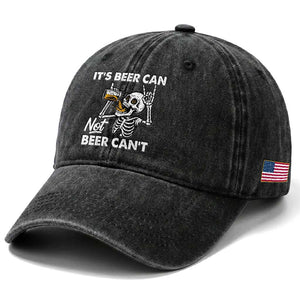 Funny Skeleton Beer Washed Cotton Baseball Cap It Is Beer Can Not Beer Can Not TS14 Print Your Wear