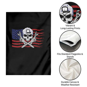 Skeleton Mechanic Garden Flag American Flag Patriotic Car Repair TS14 Print Your Wear