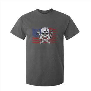 Skeleton Mechanic T Shirt For Kid American Flag Patriotic Car Repair TS14 Dark Heather Print Your Wear