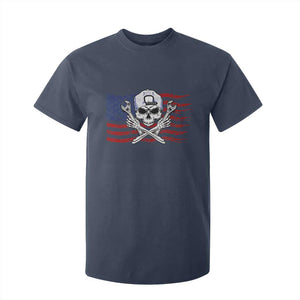 Skeleton Mechanic T Shirt For Kid American Flag Patriotic Car Repair TS14 Navy Print Your Wear