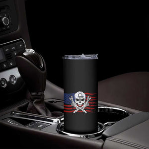 Skeleton Mechanic Skinny Tumbler American Flag Patriotic Car Repair TS14 Print Your Wear