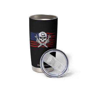 Skeleton Mechanic Tumbler Cup American Flag Patriotic Car Repair TS14 Print Your Wear