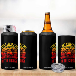 Funny Car Mechanic 4 in 1 Can Cooler Tumbler I Cant I Have Plans In The Garage TS14 Print Your Wear