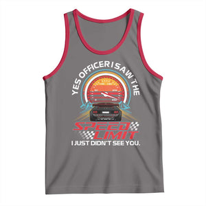 Funny Car Mechanic Tank Top Yes Officer I Saw The Speed Limit I Just Did Not See You TS14 Deep Heather Red Print Your Wear