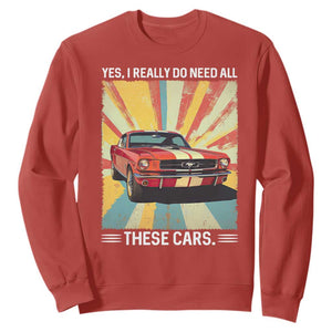 Funny Garage Mechanic Sweatshirt Yes I Really Do Need All These Cars TS14 Red Print Your Wear