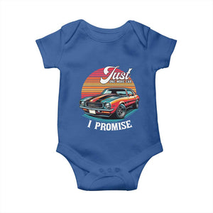 Funny Car Enthusiast Baby Onesie Just One More Car I Promise TS14 Royal Blue Print Your Wear