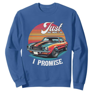 Funny Car Enthusiast Sweatshirt Just One More Car I Promise TS14 Royal Blue Print Your Wear
