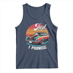 Funny Car Enthusiast Tank Top Just One More Car I Promise TS14 Navy Print Your Wear