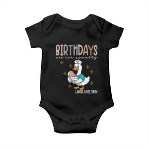 Labor And Delivery Nurse Baby Onesie Birthdays Are Our Specialty TS14 Black Print Your Wear