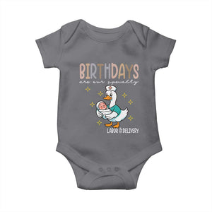 Labor And Delivery Nurse Baby Onesie Birthdays Are Our Specialty TS14 Charcoal Print Your Wear