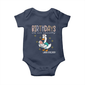 Labor And Delivery Nurse Baby Onesie Birthdays Are Our Specialty TS14 Navy Print Your Wear