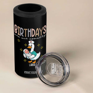 Labor And Delivery Nurse 4 in 1 Can Cooler Tumbler Birthdays Are Our Specialty TS14 Print Your Wear