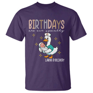 Labor And Delivery Nurse T Shirt Birthdays Are Our Specialty TS14 Purple Print Your Wear