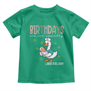 Labor And Delivery Nurse Toddler T Shirt Birthdays Are Our Specialty TS14 Irish Green Print Your Wear