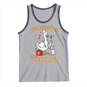 Goose ER Nurse Tank Top It Is A Beautiful Day In The Laborhood TS14 Athletic Heather Navy Print Your Wear
