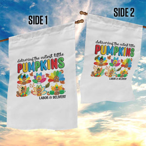 Thanksgiving Labor And Delivery Nurse Garden Flag Cutest Turkeys TS14 Print Your Wear