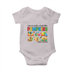 Thanksgiving Labor And Delivery Nurse Baby Onesie Cutest Turkeys TS14 Ice Gray Print Your Wear