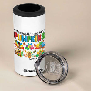 Thanksgiving Labor And Delivery Nurse 4 in 1 Can Cooler Tumbler Cutest Turkeys TS14 Print Your Wear