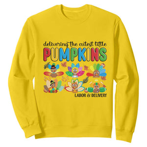 Thanksgiving Labor And Delivery Nurse Sweatshirt Cutest Turkeys TS14 Daisy Print Your Wear