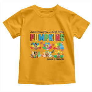 Thanksgiving Labor And Delivery Nurse Toddler T Shirt Cutest Turkeys TS14 Gold Print Your Wear