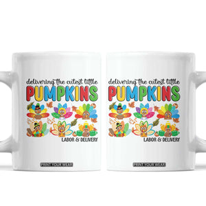 Thanksgiving Labor And Delivery Nurse Coffee Mug Cutest Turkeys TS14 White Print Your Wear