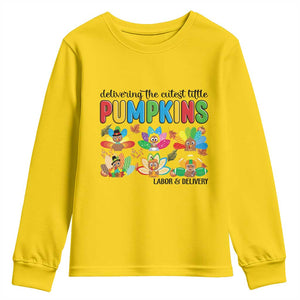 Thanksgiving Labor And Delivery Nurse Youth Sweatshirt Cutest Turkeys TS14 Daisy Print Your Wear