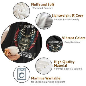 Skull Biker American Flag Motorcycle Biker Son Throw Blanket TS14 Print Your Wear