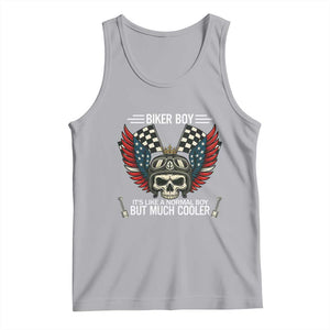 Skull Biker American Flag Motorcycle Biker Son Tank Top TS14 Athletic Heather Print Your Wear