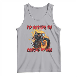 Funny Biker Skeleton Motorcycle Rider Tank Top I Would Rather Be Cranking My Hog TS14 Athletic Heather Print Your Wear