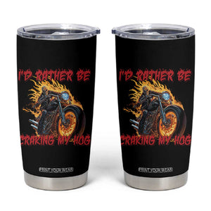Funny Biker Skeleton Motorcycle Rider Tumbler Cup I Would Rather Be Cranking My Hog TS14 Black Print Your Wear