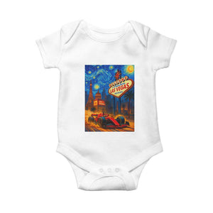 Racing Car Starry Night Las Vegas Race Day Baby Onesie TS14 White Print Your Wear