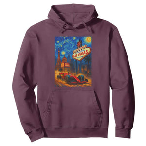 Racing Car Starry Night Las Vegas Race Day Hoodie TS14 Maroon Print Your Wear