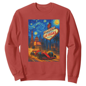 Racing Car Starry Night Las Vegas Race Day Sweatshirt TS14 Red Print Your Wear