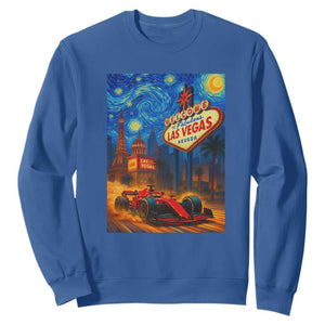 Racing Car Starry Night Las Vegas Race Day Sweatshirt TS14 Royal Blue Print Your Wear