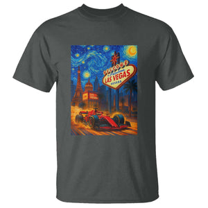 Racing Car Starry Night Las Vegas Race Day T Shirt TS14 Dark Heather Print Your Wear