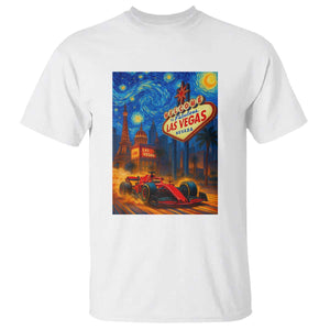 Racing Car Starry Night Las Vegas Race Day T Shirt TS14 White Print Your Wear