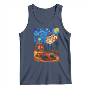 Racing Car Starry Night Las Vegas Race Day Tank Top TS14 Navy Print Your Wear