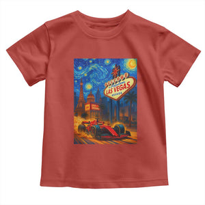Racing Car Starry Night Las Vegas Race Day Toddler T Shirt TS14 Red Print Your Wear
