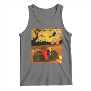 Vintage Race Car Halloween Pumpkin Retro Racing Tank Top TS14 Black Heather Print Your Wear