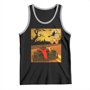 Vintage Race Car Halloween Pumpkin Retro Racing Tank Top TS14 Black Athletic Heather Print Your Wear