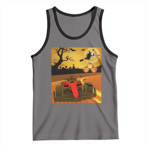Vintage Race Car Halloween Pumpkin Retro Racing Tank Top TS14 Deep Heather Black Print Your Wear