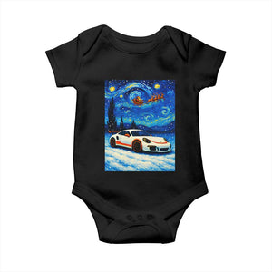 Racing Sports Car Baby Onesie Porsche 911 Starry Night Racing Silhouette TS14 Black Print Your Wear