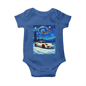 Racing Sports Car Baby Onesie Starry Night Racing Silhouette TS14 Royal Blue Print Your Wear