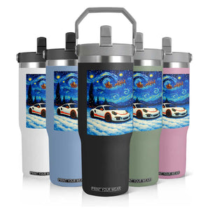 Racing Sports Car Flip Straw Tumbler Starry Night Racing Silhouette TS14 Print Your Wear