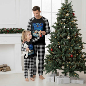 Racing Sports Car Plaid Pajama Set Starry Night Racing Silhouette TS14 White Plaid Print Your Wear
