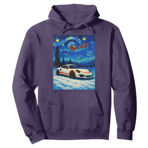 Racing Sports Car Hoodie Starry Night Racing Silhouette TS14 Purple Print Your Wear