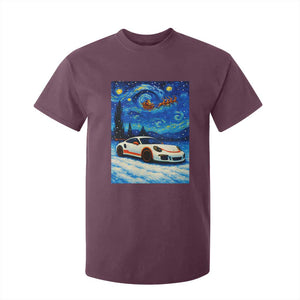 Racing Sports Car T Shirt For Kid Starry Night Racing Silhouette TS14 Maroon Print Your Wear