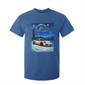 Racing Sports Car T Shirt For Kid Porsche 911 Starry Night Racing Silhouette TS14 Royal Blue Print Your Wear