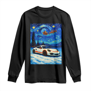 Racing Sports Car Long Sleeve Shirt Starry Night Racing Silhouette TS14 Black Print Your Wear